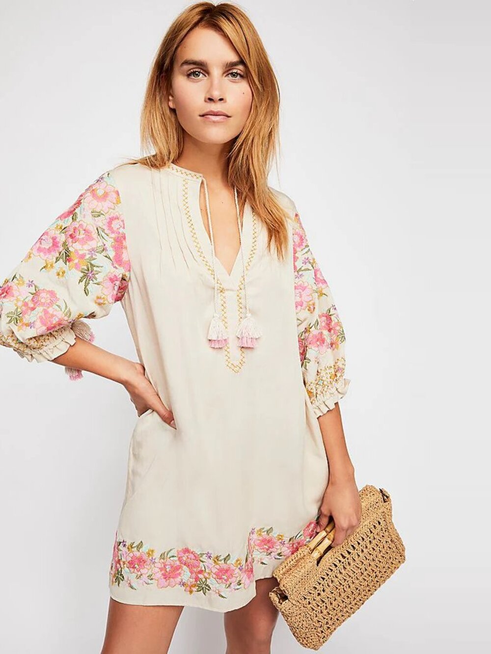 Spell & the Gypsy Collective Cleo Tunic Dress Latte XXS b